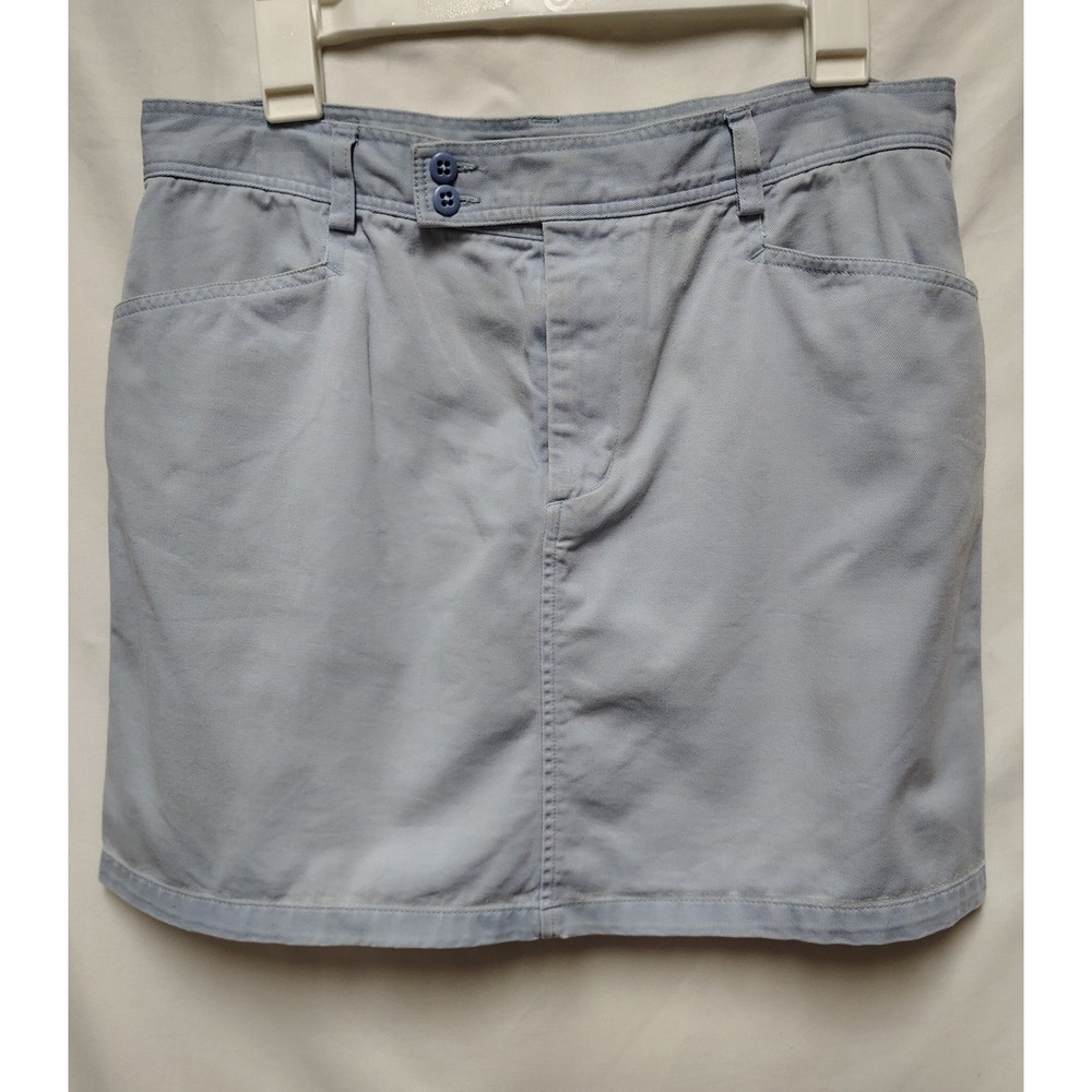 Ralph Lauren Sport Women 12 Light Blue Polo Chino Cotton Twill Mini Skirt Preppy